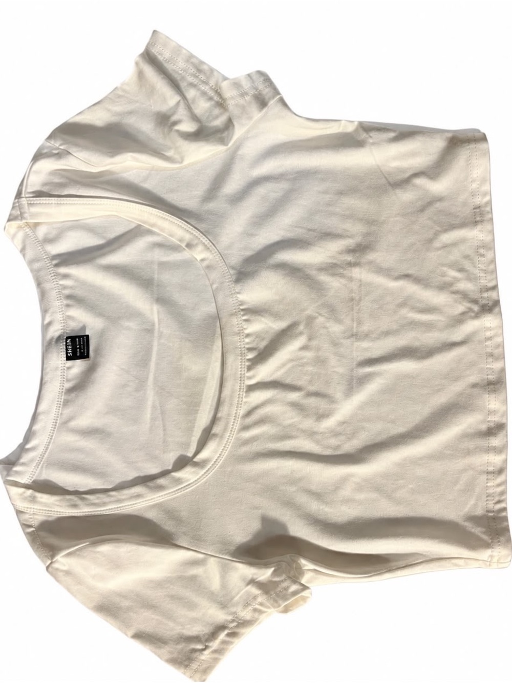 Women’s Cream Bandeau Crop Top — Soft Scoop Neck Layering Piece